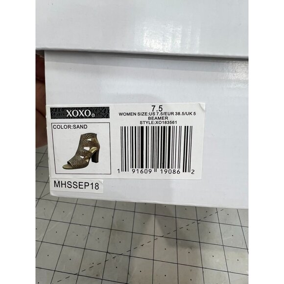 XOXO Women's Casual Boots Sand - Sand Perforated Peep-Toe Beamer Ankle Boot - Wo - Picture 4 of 9